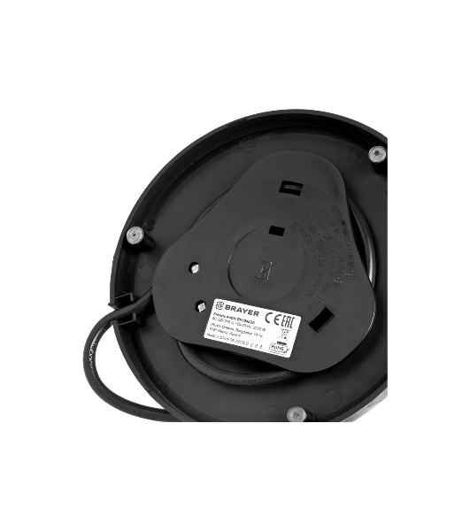 Электрочайник BRAYER BR1040BK черный, 2.0 л, 2200 Вт, скрытый нагревательный элемент