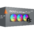 Система охлаждения PCCooler DA360 Pro ARGb Digital BK (300W, 360мм, LED temp., Black, ARGb/Fans: 3x120мм, 75.8CFM, 33.7dBA, 2200RPM/Pump height 57мм, 28dBA, 3000RPM, Rad thickness 27мм/S: 1851, 1700, 1200, 20XX, 115X, AM5, AM4), фото2