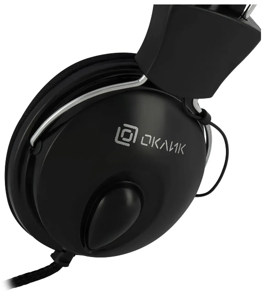 Проводные наушники Oklick HS-M200 черный, накладные, Jack 3.5 мм