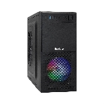Компьютерный корпус Minitower ExeGate mEVO-7807 (mATX, без БП, 1хUSB+1хUSB 3.0, черный 1x12см с RGb подсветкой), фото 1