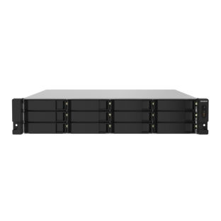 Сетевое хранилище без дисков SMB QNAP TS-1232PXU-RP-4G 12-Bay quad-core 64-bit AL324 1.7 GHz rackmount NAS with 250W redundant PSU, 4Gb DDR4 UDIMM RAM (max 1x16GB), SATA 6Gb/s, 2x 10GbE SFP+ LAN, 2x2.5 GbE LAN, 1x PCIe Gen2 x2 slot. W/o RAIL-B02