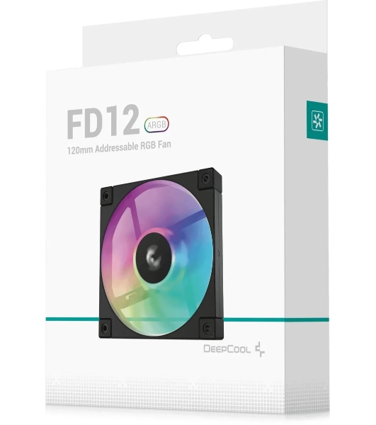 Вентилятор для корпуса DEEPCOOL FD12 черный, 120 мм, 2050 об/мин, 26.9 дБ, 4 pin