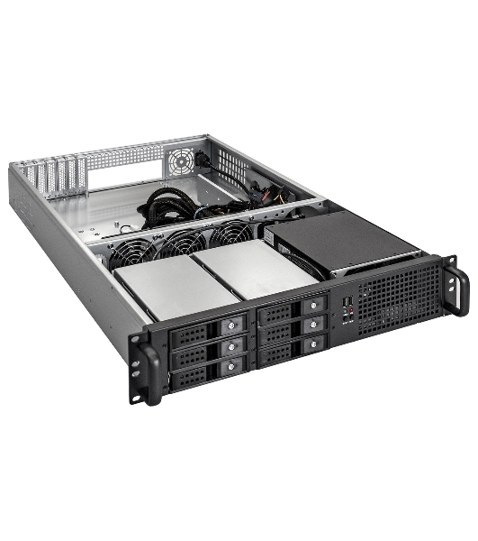 Серверный корпус ExeGate Pro 2U660-HS06 (RM 19', высота 2U, глубина 660, без БП, 6xHotSwap, USB)