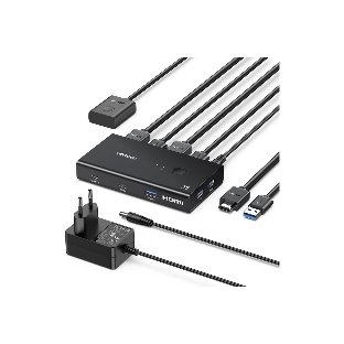 Переключатель UGREEN AK502 45452_ HDMI 2.0 KVM Switch 2 In 1 Out. цвет: черный