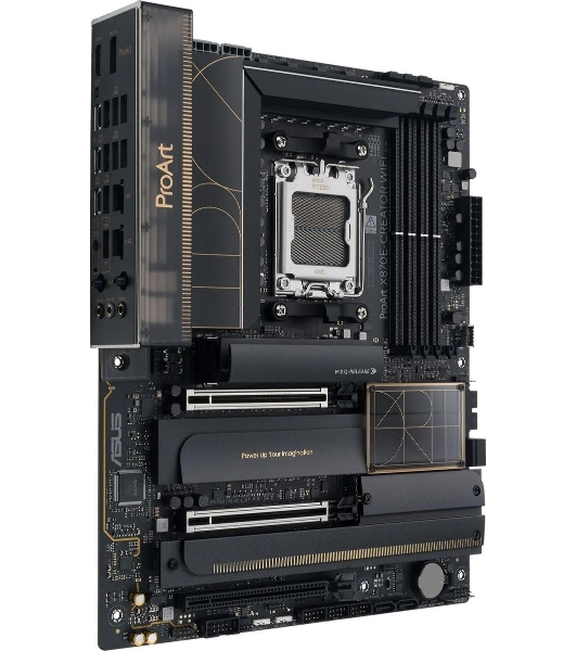 Материнская плата ASUS PROART X870E-CREATOR WIFI, AM5, AMD X870E, 4xDDR5, 4xSATA, 4xM.2, 2xPCIe 5.0 x16, 1xPCIe 4.0 x4, 2xUSB-C 40Gbps, 1xUSB-C 20Gbps, 7xUSB-A 10Gbps, 1xUSB-A 2.0, 1xDP (v1.4), 1xHDMI (v2.1), 1x10Gb LAN, 1x2.5Gb LAN, Wi-Fi 7, Bluetooth 5.4, 3x3.5 мм, 7.1, ATX
