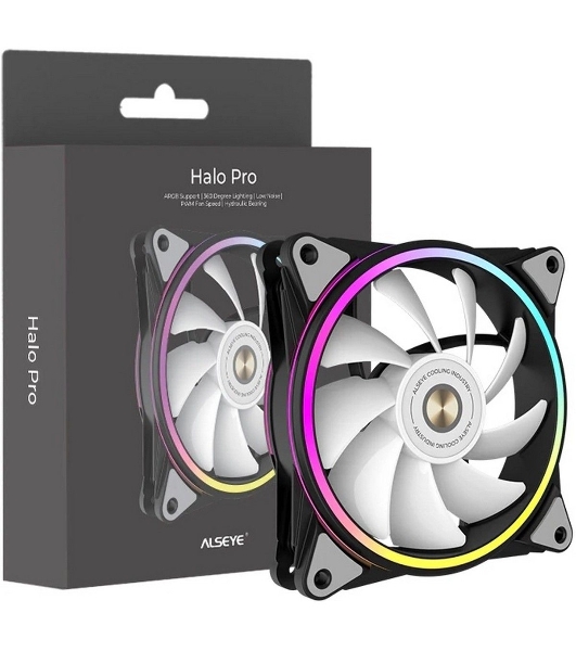 Вентилятор для корпуса Alseye HALO PRO B-P черный, 120 мм, 2100 об/мин, 26 дБ, 4 pin