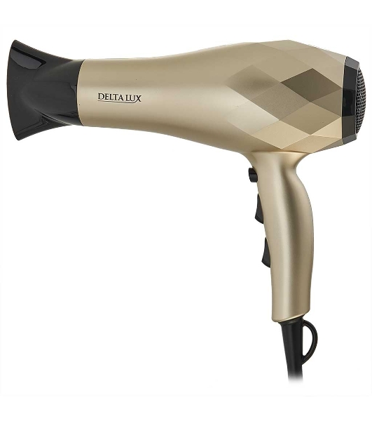 Фен DELTA LUX DL-0941 золотой/черный, 2200 Вт, ионизация