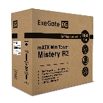 Компьютерный корпус Minitower ExeGate Mistery R2-NPX500 (mATX, БП 500NPX с вент. 12 см, 2*USB+1*USB 3.0, аудио, черный, 1 вент. 12см с RGb подсветкой и полоса на передней панели, боковая панель - закаленное стекло), фото2