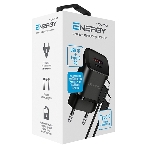 Сетевое зарядное устройство Qumo Energy PD 20Вт (модель 0109), Type-C PD + USB-A QC3.0,+ кабель 1м. Type-C на Type-C, черный, фото3
