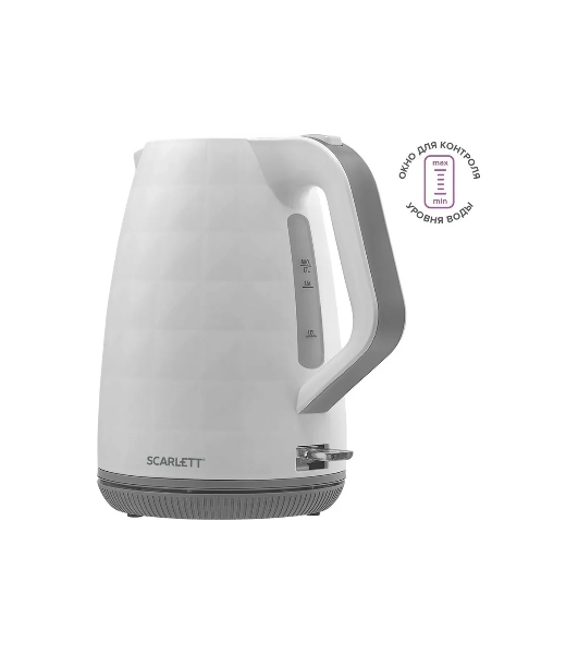Чайник электрический Scarlett SC-EK18P49 1.7 л, 2200 Вт, белый/серый (корпус: пластик)