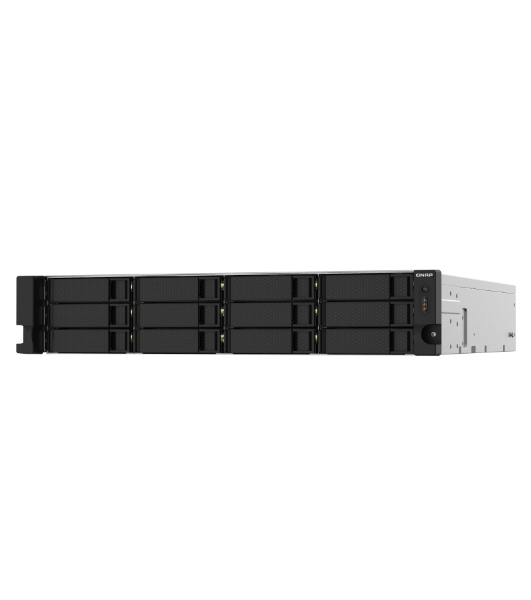 Сетевое хранилище без дисков SMB QNAP TS-1232PXU-RP-4G 12-Bay quad-core 64-bit AL324 1.7 GHz rackmount NAS with 250W redundant PSU, 4Gb DDR4 UDIMM RAM (max 1x16GB), SATA 6Gb/s, 2x 10GbE SFP+ LAN, 2x2.5 GbE LAN, 1x PCIe Gen2 x2 slot. W/o RAIL-B02