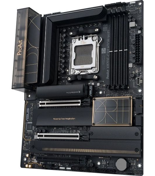 Материнская плата ASUS PROART X870E-CREATOR WIFI, AM5, AMD X870E, 4xDDR5, 4xSATA, 4xM.2, 2xPCIe 5.0 x16, 1xPCIe 4.0 x4, 2xUSB-C 40Gbps, 1xUSB-C 20Gbps, 7xUSB-A 10Gbps, 1xUSB-A 2.0, 1xDP (v1.4), 1xHDMI (v2.1), 1x10Gb LAN, 1x2.5Gb LAN, Wi-Fi 7, Bluetooth 5.4, 3x3.5 мм, 7.1, ATX