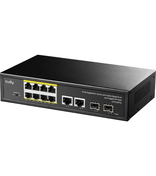 Коммутатор Cudy GS1010PS2, 8×1 Гбит/с, 2×1 Гбит/с Combo (RJ-45/SFP), 2×1 Гбит/с SFP
