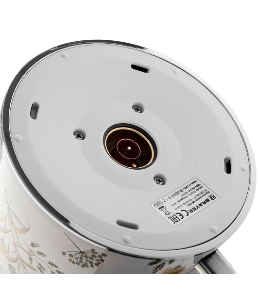 Электрочайник BRAYER BR1083 белый, 1.7 л, 2200 Вт, скрытый нагревательный элемент
