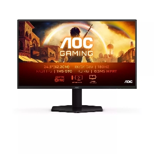 Монитор 24.5' AOC 25G42E IPS 1920x1080, 180 Гц, 1 мс, 16:9, 300 кд/м², HDMI 2.0, DP 1.4, 3.5 Jack, HDR10, Adaptive-Sync, VESA 100x100, черный