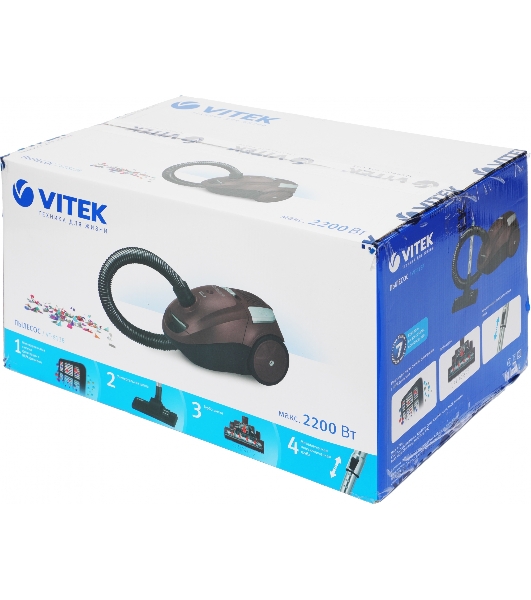 Пылесос Vitek VT-8138 коричневый/черный, 350/2200 Вт, уборка сухая, пылесборник мешок 2 л