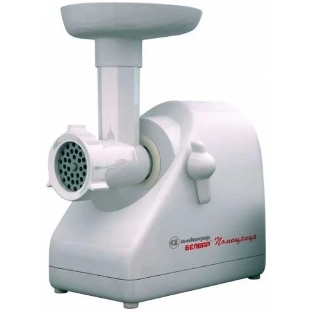 Мясорубка электрическая Белвар Помощница КЭМ-П2У 304-01 белый, 1800 Вт, 0.4 кг/мин, реверс, насадки - 9
