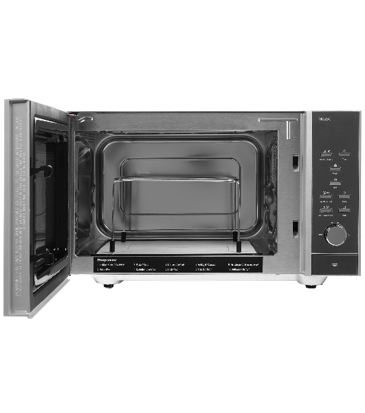 Микроволновая печь CASO MG 25 Ceramic Menu серебристый/черный, 25 л, 900 Вт, переключатели - кнопки, поворотный механизм