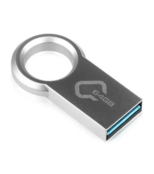 Флешка USB QUMO 64Gb Ring USB 3.0 цвет корпуса металлик(QM64GUD3-Ring)