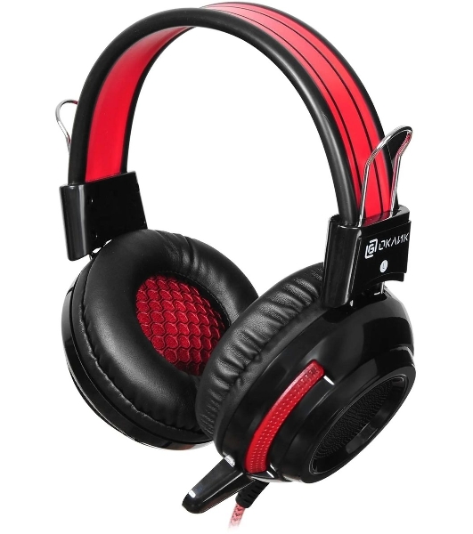Проводные наушники Oklick HS-G300 черный/красный, полноразмерные, Jack 3.5 мм
