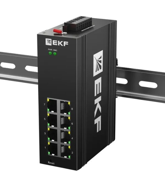 Коммутатор EKF TSX-ML2-8GTP, 8×1 Гбит/с PoE, управляемый