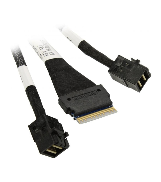 Кабель Broadcom 05-60003-00 Slimline SASx8 (SFF8654) -to- 2 SAS HD x4 (SFF8643)+ SFF9402, 1M