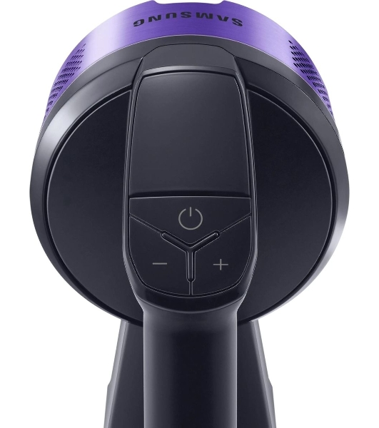 Пылесос вертикальный Samsung VS15A6031R4/EV фиолетовый/черный, питание от аккумулятора, 150 Вт, уборка сухая, пылесборник 0.8 л, работа от АКБ max 40 мин.