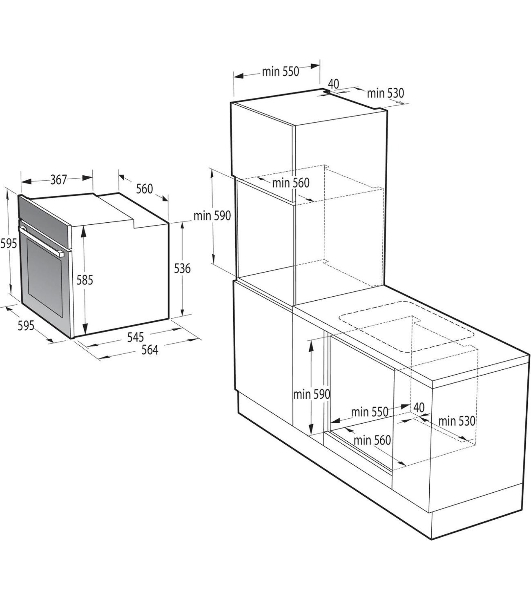 Духовой шкаф Электрический Gorenje BPSA6747A08BG черный