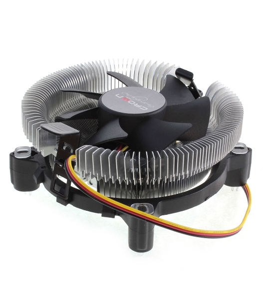 Кулер для процессора Crown CM-80 v2 серебристый/черный, 75 мм, алюминий, 2200 об/мин, 22 дБ, 3 pin, 65 Вт, 42 мм