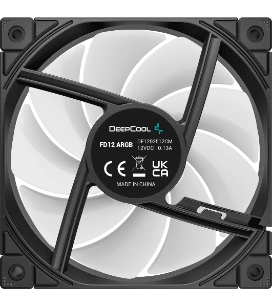 Вентилятор для корпуса DEEPCOOL FD12 черный, 120 мм, 2050 об/мин, 26.9 дБ, 4 pin