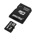 Флеш карта microSD 4Gb Smartbuy microSDHC Class 10 (SD адаптер), фото3