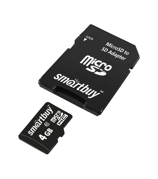 Флеш карта microSD 4Gb Smartbuy microSDHC Class 10 (SD адаптер)