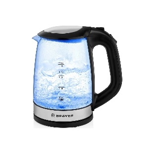 Электрочайник BRAYER BR1040BK черный, 2.0 л, 2200 Вт, скрытый нагревательный элемент