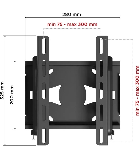 Кронштейн для телевизора Holder LCDS-5010 черный металлик, настенный, наклон