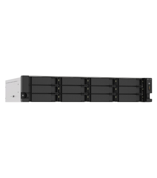 Сетевое хранилище без дисков SMB QNAP TS-1273AU-RP-8G NAS 12 HDD trays, 2x 2.5 GbE, rackmount, 2 PSU. 4-core AMD V1500B2,2 GHz, RAM 8 Gb (8 Gb UDIMM DDR4 (1 x 8 Gb) up to 32 Gb (2 x 16 Gb)). W/o rail kit RAIL-B02