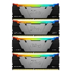 Оперативная память Kingston Fury Renegade, DDR4, 128Gb (4x32Gb), 3600MHz, CL18, DIMM, радиатор, RGB, черный/серебристый, фото 1