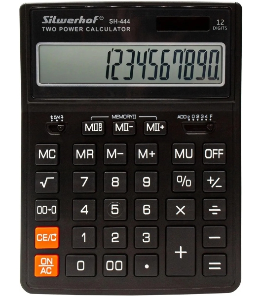 Калькулятор настольный Silwerhof SH-444 черный 12-разр.