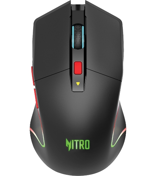 Мышь беспроводная Acer Nitro OMR304 черный, 3200 dpi, радиоканал, Bluetooth, USB, кнопки - 8