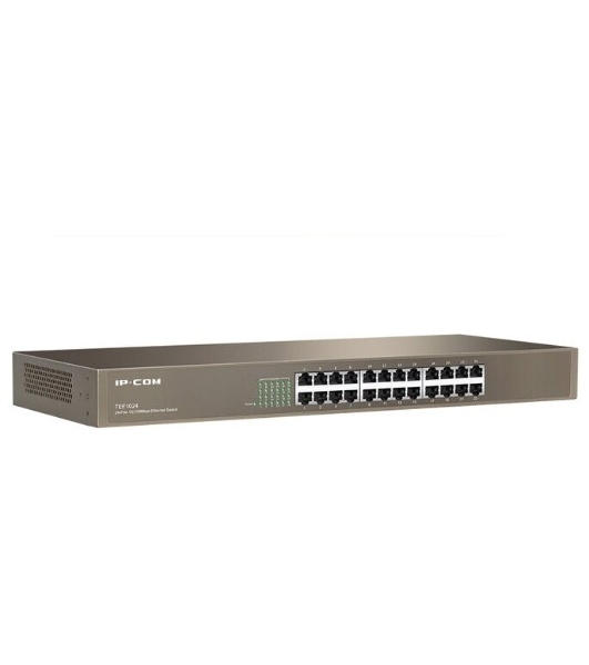Коммутатор неуправляемый IP-COM F1024 24 порта, 24x100 Мбит/с, установка в стойку, металлический корпус