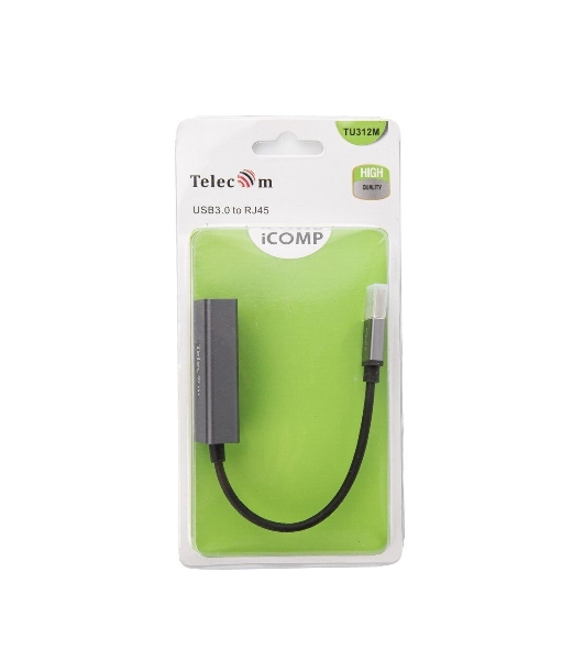 Кабель-переходник USB 3.0 (Am) --> LAN RJ-45 Ethernet 1000 Mbps, Aluminum Shell,Telecom TU312M