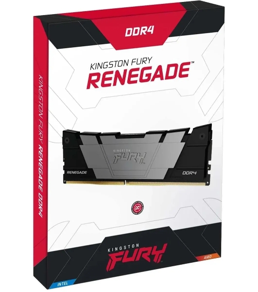 Оперативная память Kingston Fury Renegade, DDR4, 16Gb (1x16GB), 4000MHz, CL19, DIMM, с радиатором, черный