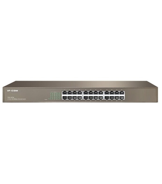 Коммутатор неуправляемый IP-COM F1024 24 порта, 24x100 Мбит/с, установка в стойку, металлический корпус