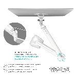 Кронштейн для мониторов ONKRON G100 белый 13'-32' макс.9кг настольный поворот и наклон верт.перемещ., фото4
