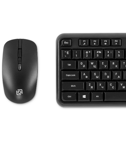 Комплект клавиатура+мышь Oklick S277W беспроводной, USB, 1600 DPI, чёрный