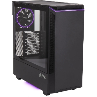 Компьютерный корпус Hiper PB81 черный без БП ATX 3x120мм 2xUSB2.0 2xUSB3.0 audio bott PSU