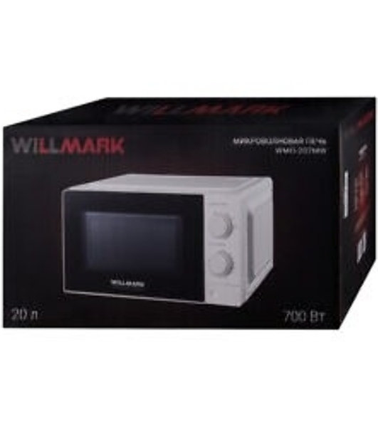 Микроволновая печь WILLMARK WMO-202MW белый, 20 л, 700 Вт, переключатели - поворотный механизм
