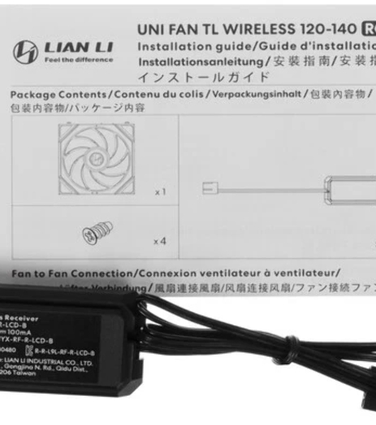Вентилятор для корпуса Lian-Li Uni Fan TL Wireless 120 ARGB 120х124.5x28 черный 4-pin 33дБ (G99.12TL1W1B.R0) Ret
