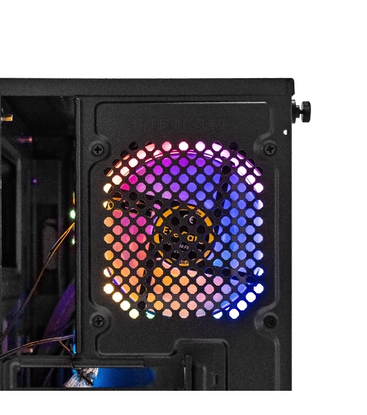 Компьютерный корпус Minitower ExeGate Mistery R2-NPX600 (mATX, БП 600NPX с вент. 12 см, 2*USB+1*USB 3.0, аудио, черный, 1 вент. 12см с RGb подсветкой и полоса на передней панели, боковая панель - закаленное стекло)