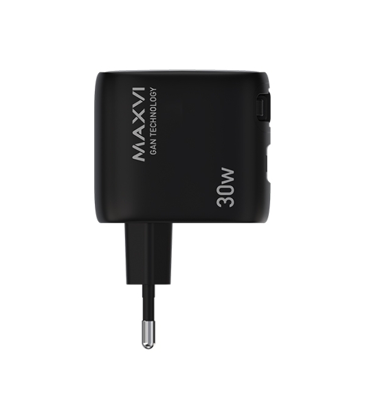 Сетевое зарядное устройство Maxvi SFC-330GN Type-C\USB 30W PD QC3.0 черный