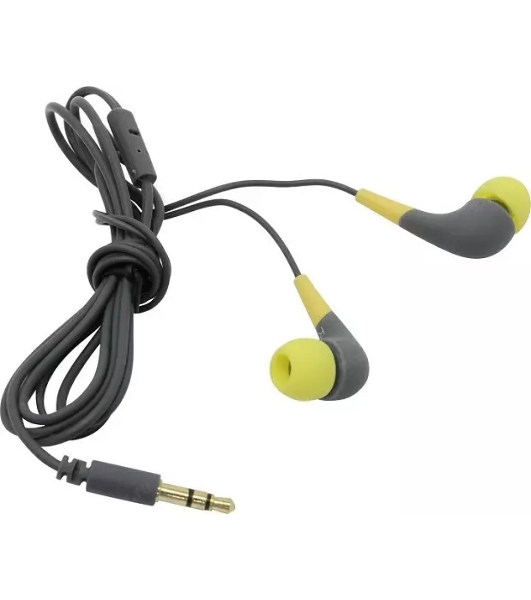 Проводные наушники Smartbuy Curve желтый/серый, внутриканальные, Jack 3.5 мм, покрытие soft-touch, сменные амбушюры